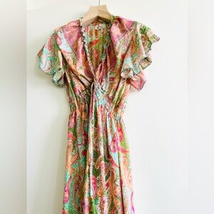 Bigg Bull Boho silk dress NWOT